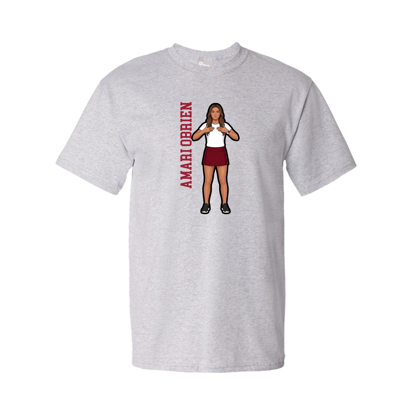 Youth Tee — Name Vertical in Grey