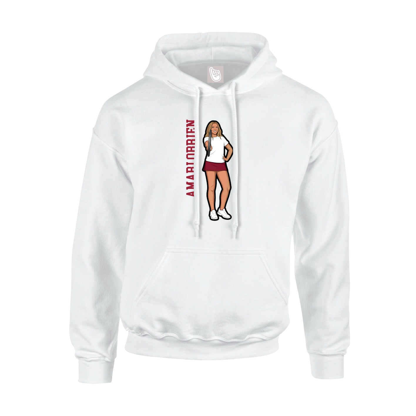 Youth Hoodie — Name Vertical in White