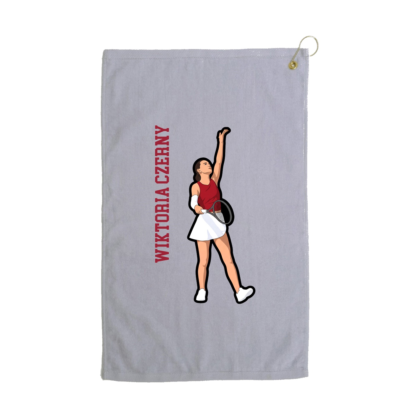 Golf Towel — Name Vertical in Grey