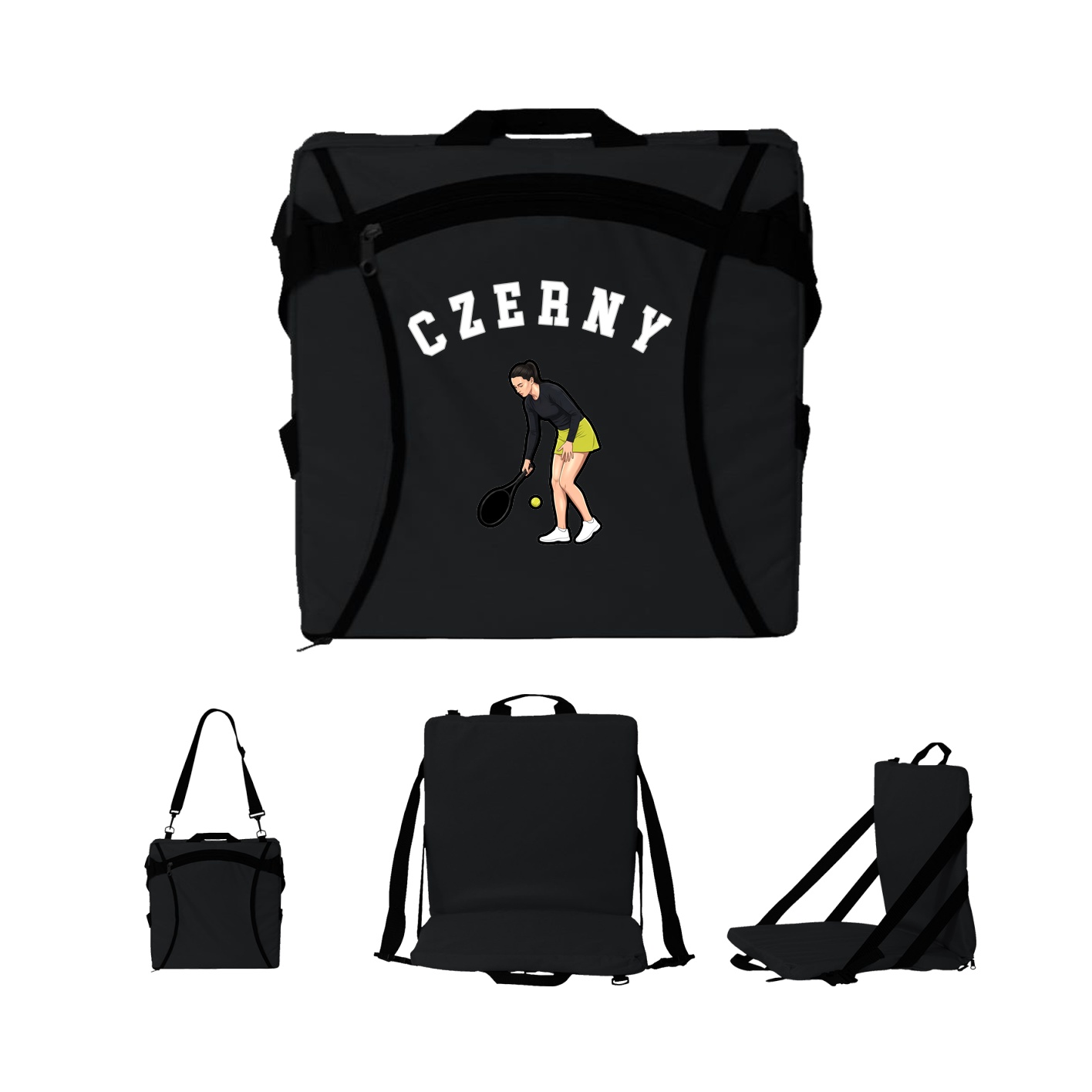 Folding Stadium Seat — Shirsey Arch in Black
