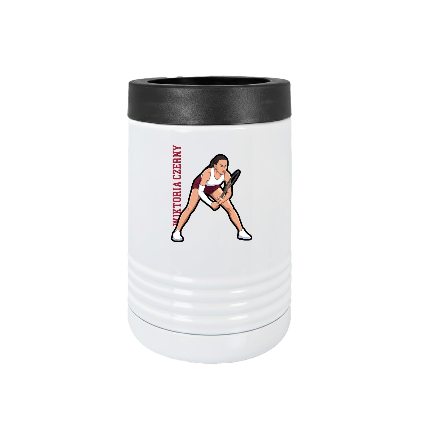 Beverage Holder — Name Vertical in White