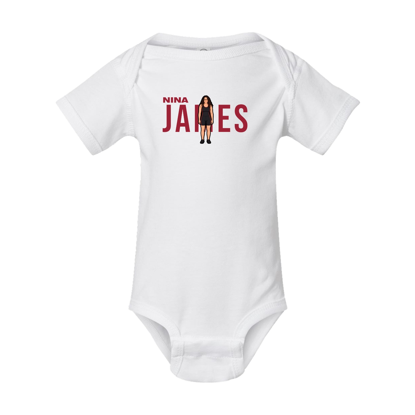 Baby Onesie — Player Name in White