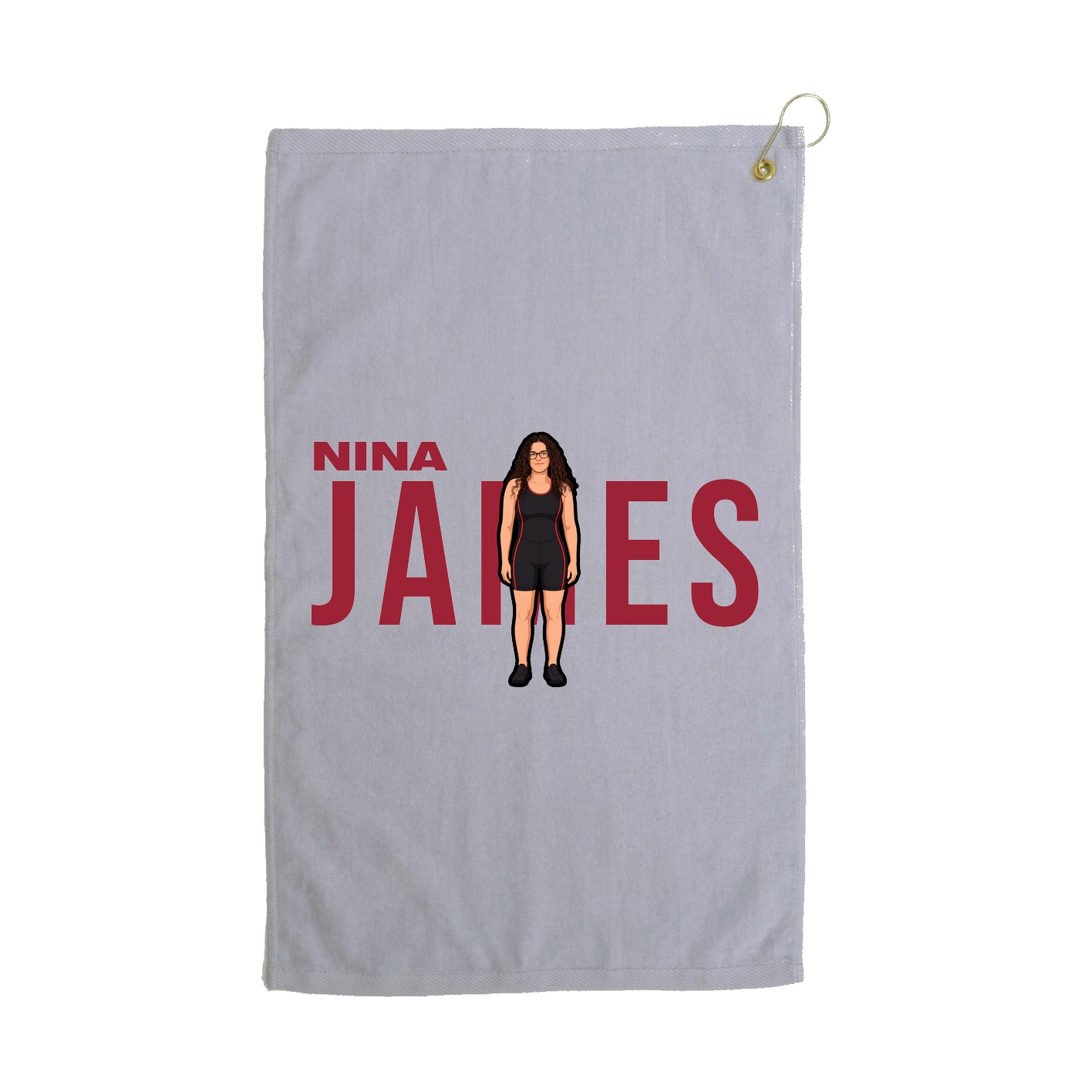 Golf Towel — Player Name in Grey