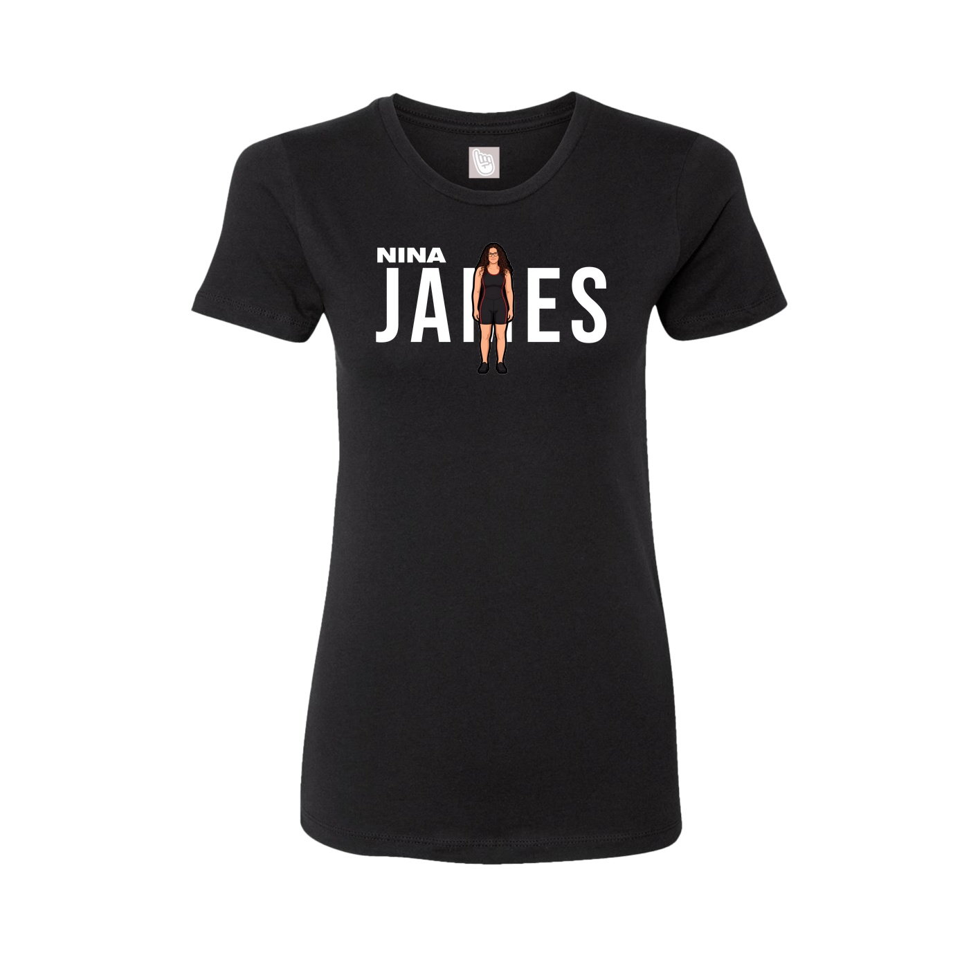 Fitted Women's Tee — Player Name in Black
