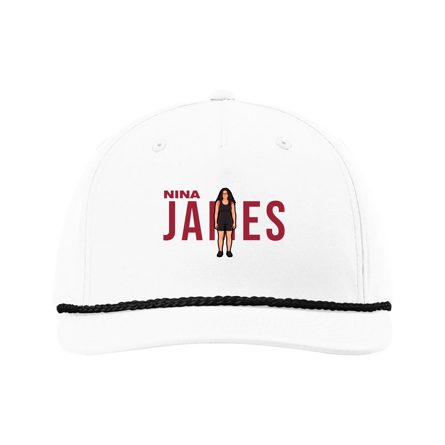 Five-Panel Classic Rope Cap — Player Name in White