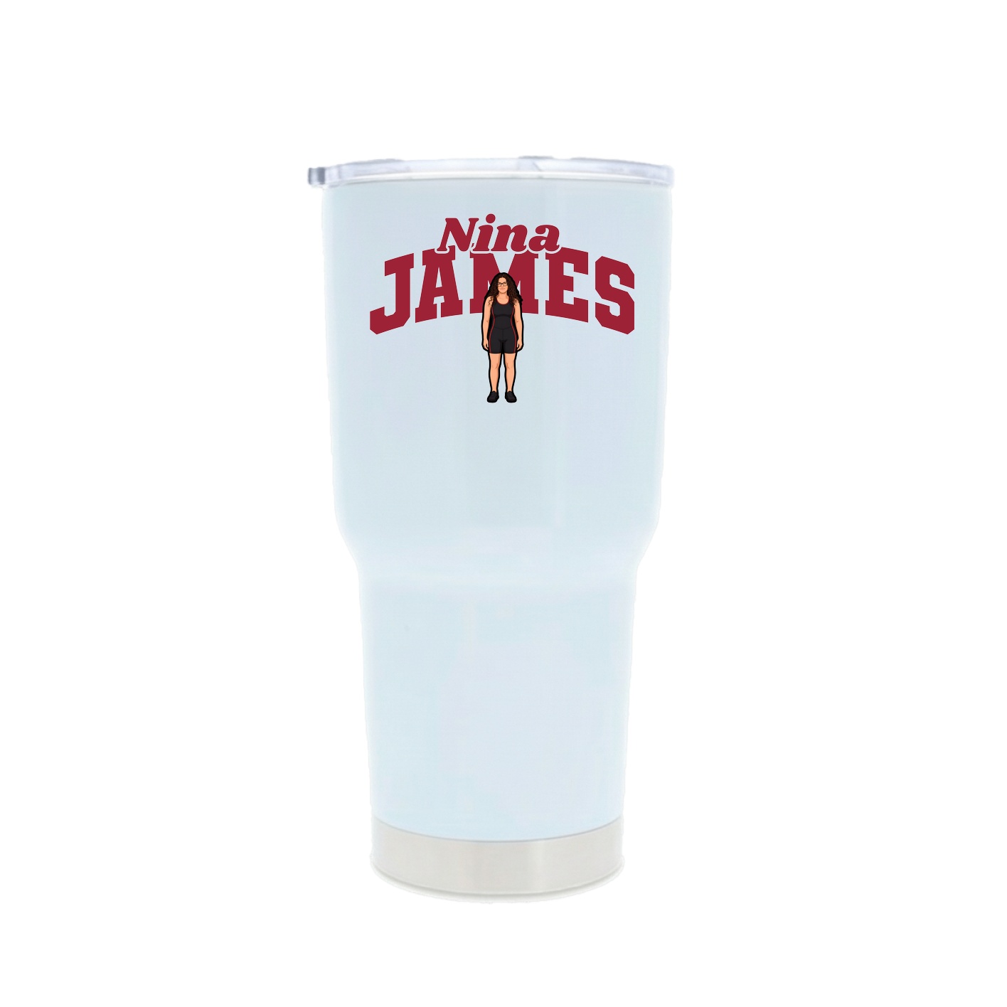 30oz Stainless Steel Tumbler — Signature Arch in White