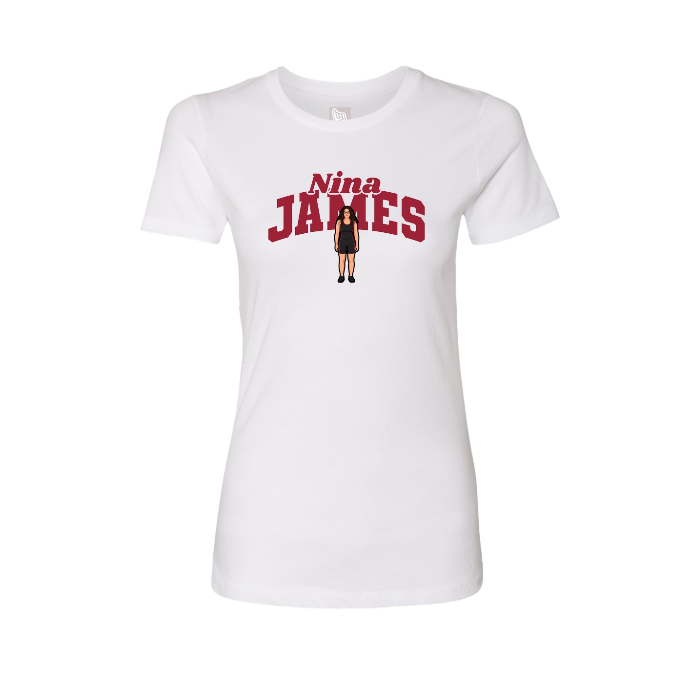 Fitted Women's Tee — Signature Arch in White