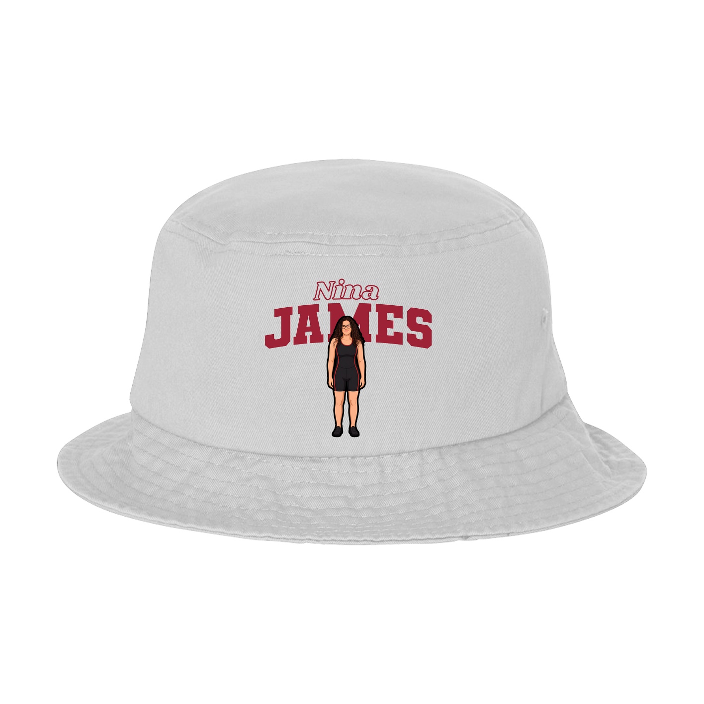 Bucket Cap — Name Arch in White