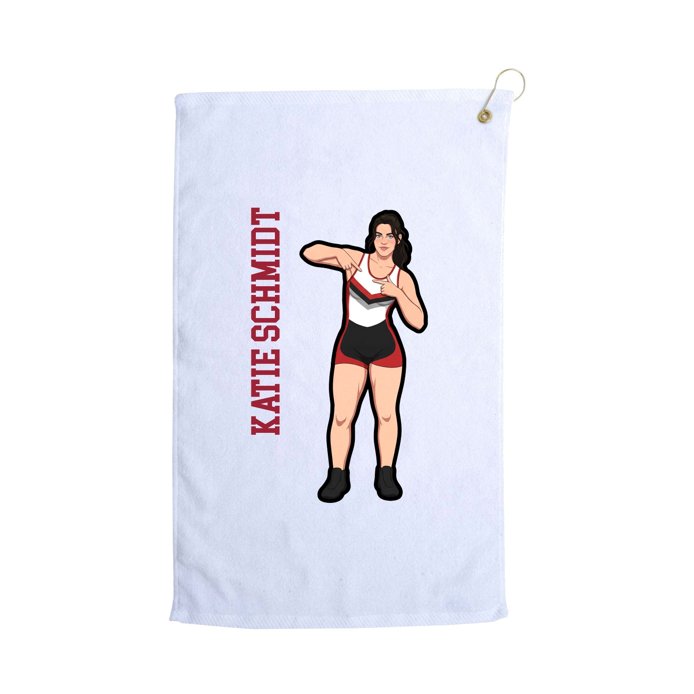 Golf Towel — Name Vertical in White