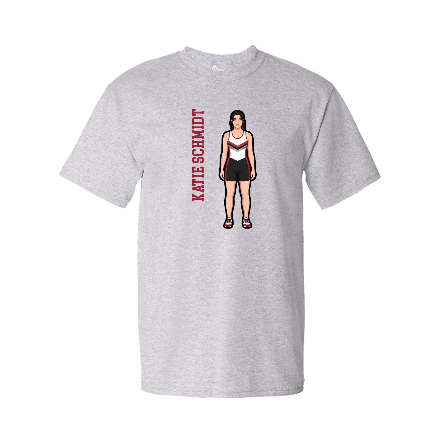 Youth Tee — Name Vertical in Grey