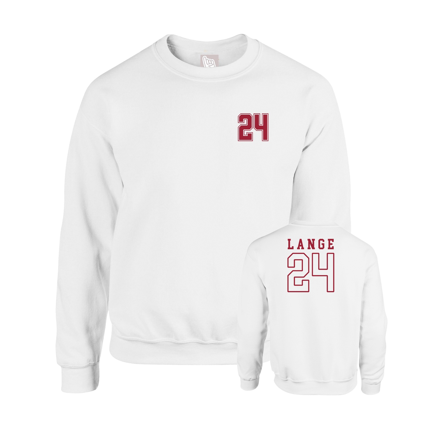 Fleece Crew — Chest Back in White