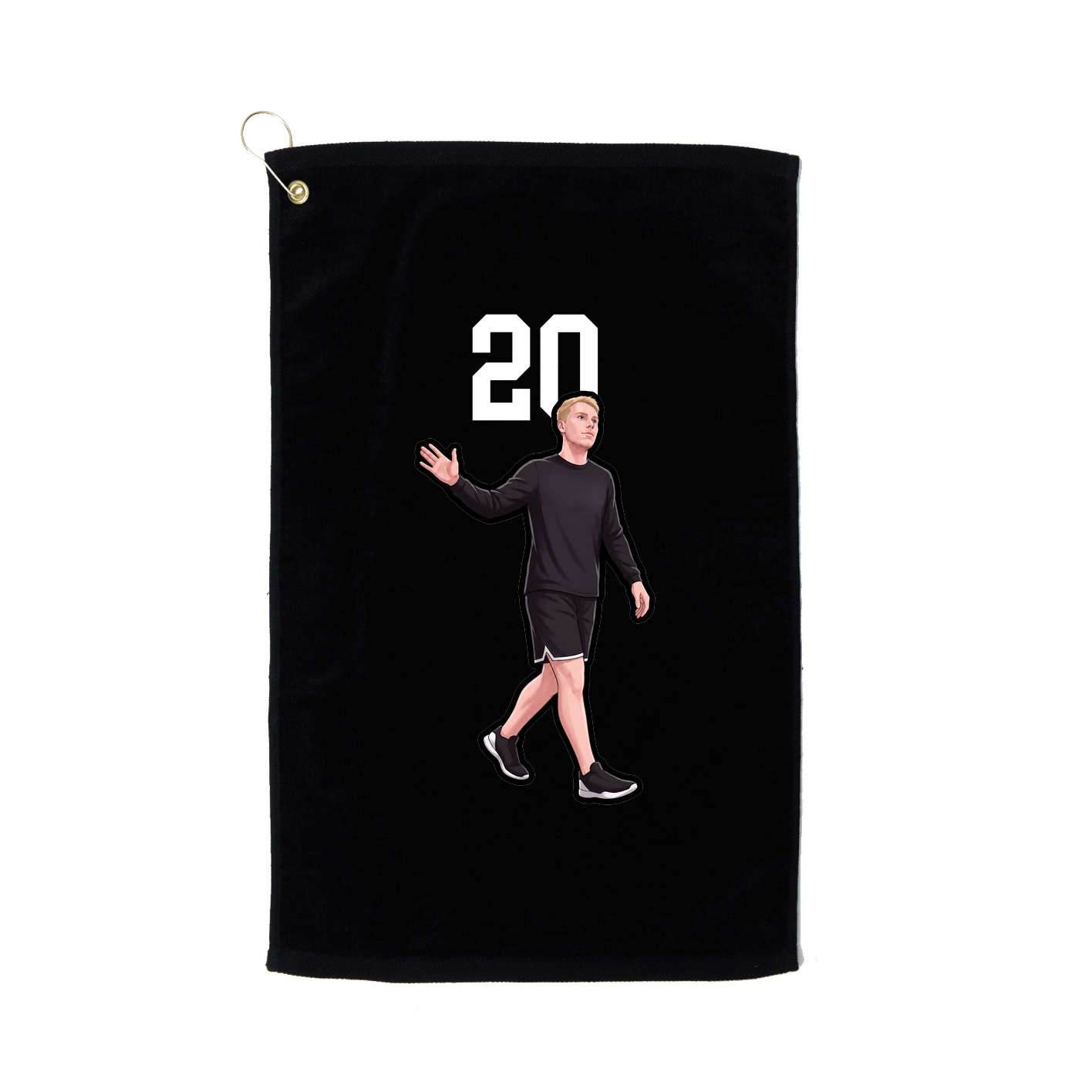 Golf Towel — Number Top in Black
