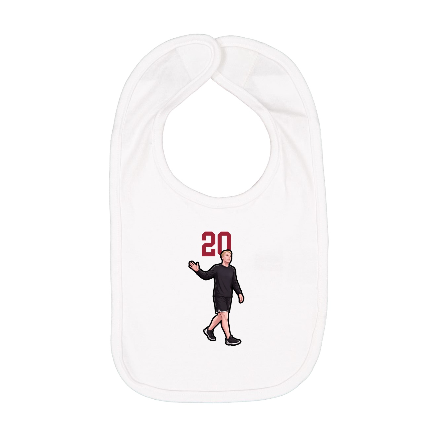 Infant Bib — Number Top in White