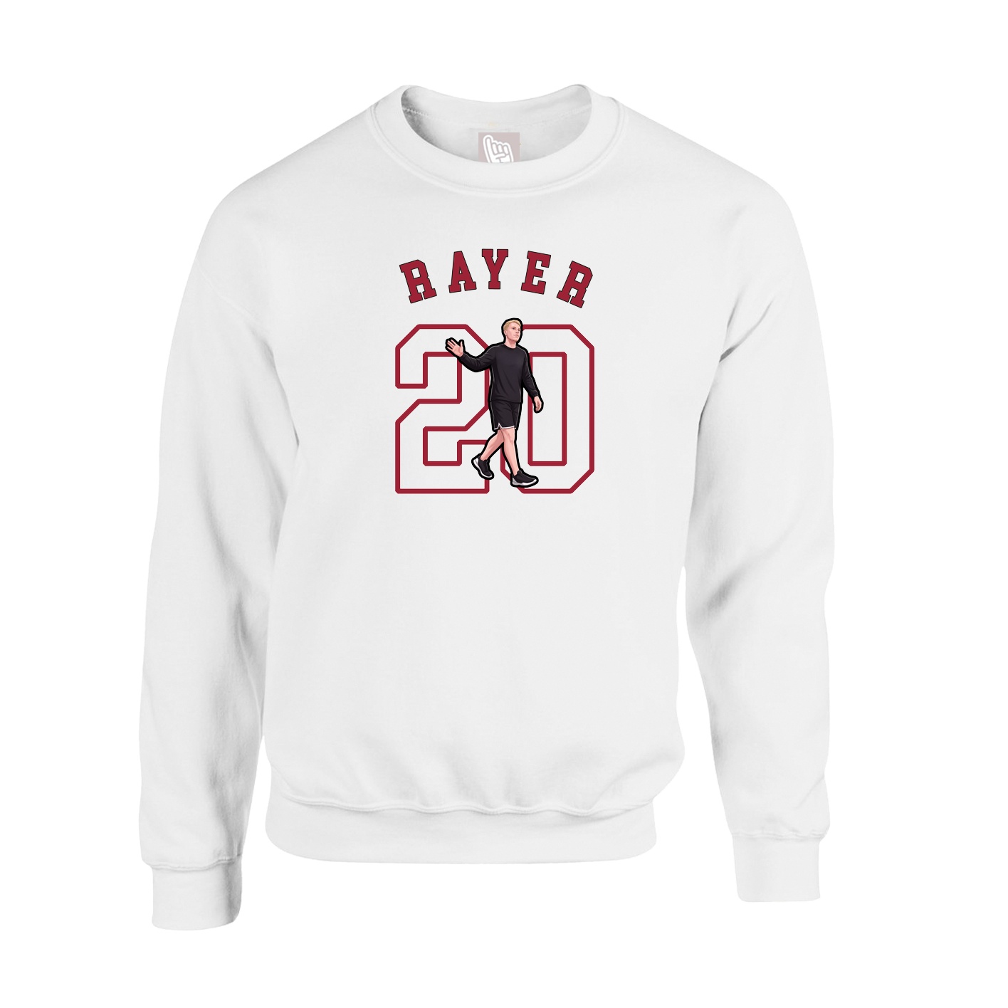 Fleece Crew — Shirsey Arch in White