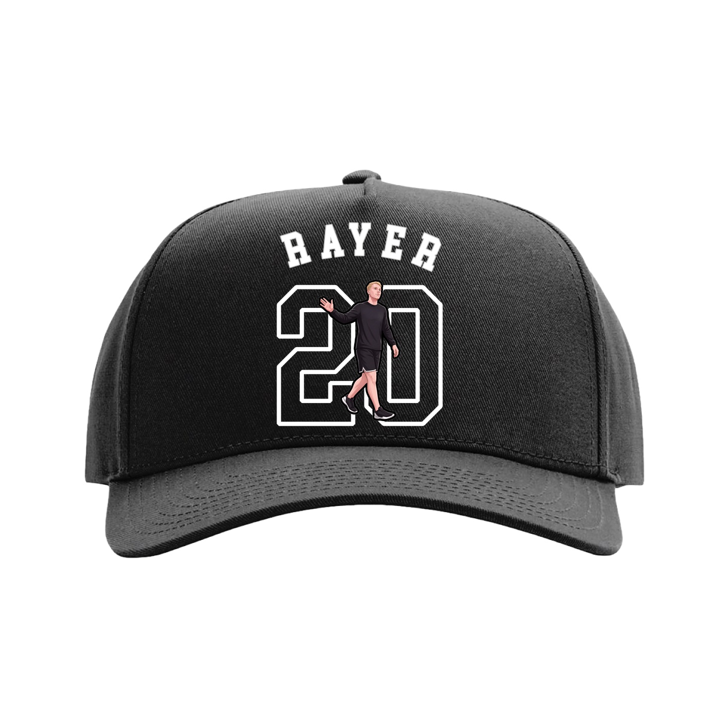 Full Fabric Five-Panel Champ Cap — Shirsey Arch in Black
