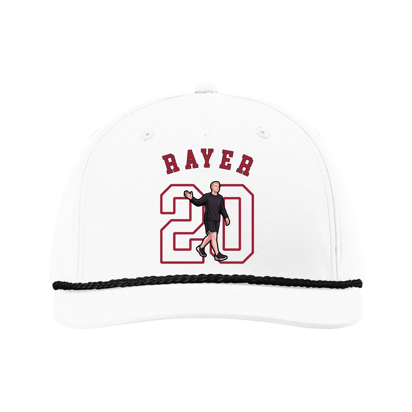 Five-Panel Classic Rope Cap — Shirsey Arch in White