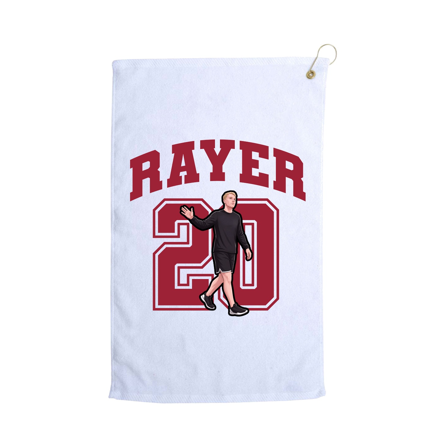 Golf Towel — Number in White