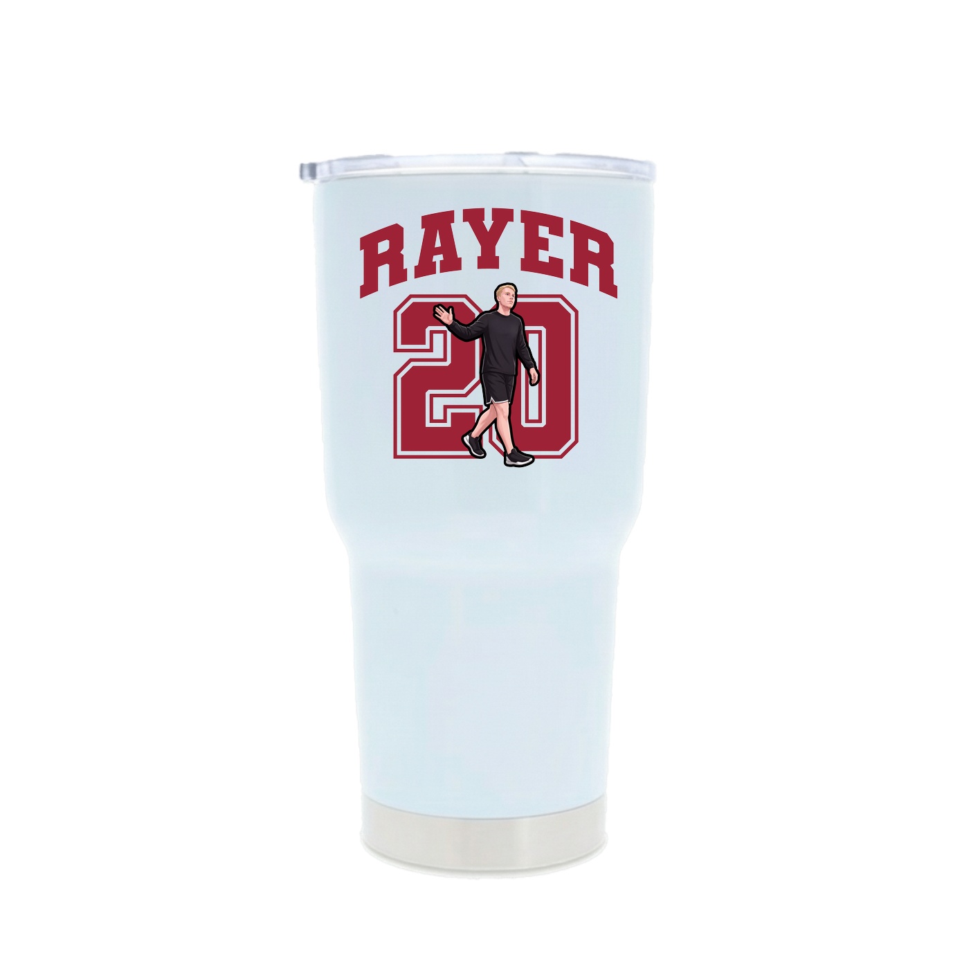 30oz Stainless Steel Tumbler — Number in White