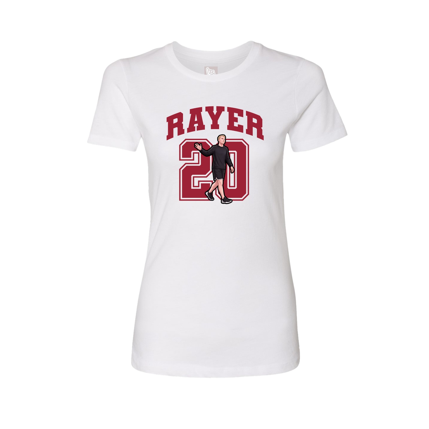 Fitted Women's Tee — Number in White