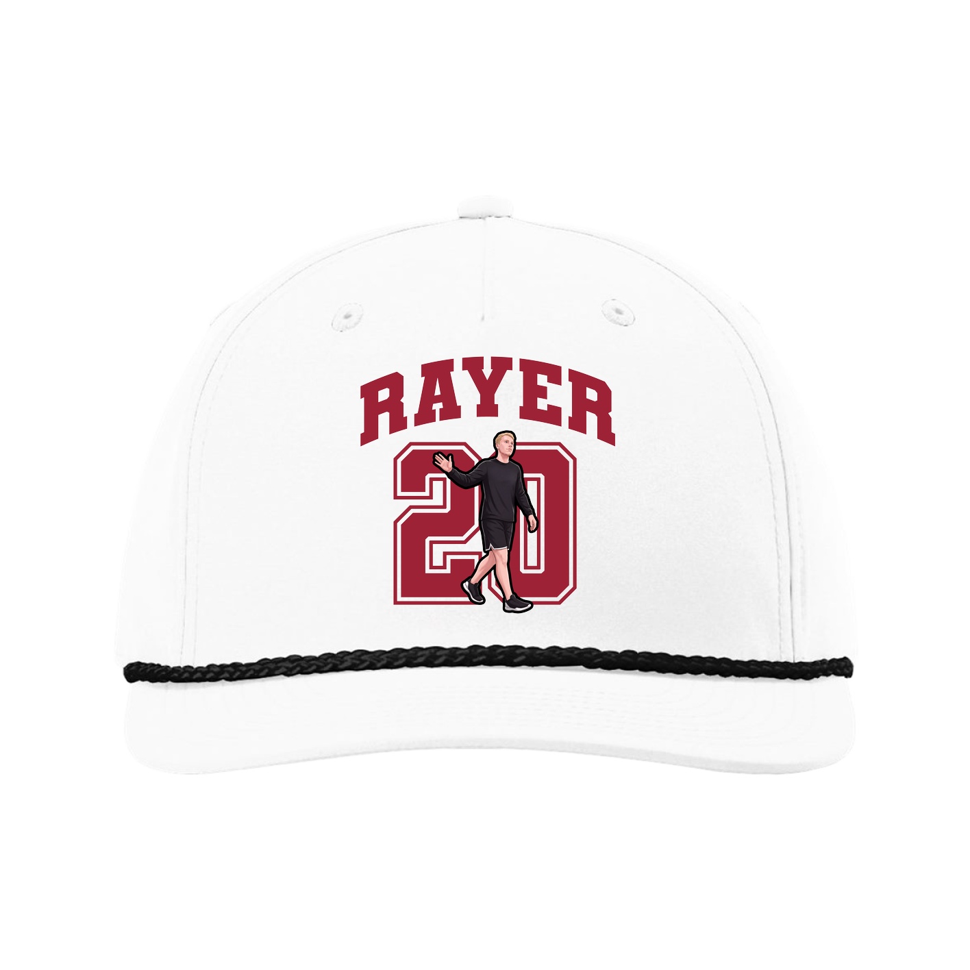 Five-Panel Classic Rope Cap — Number in White