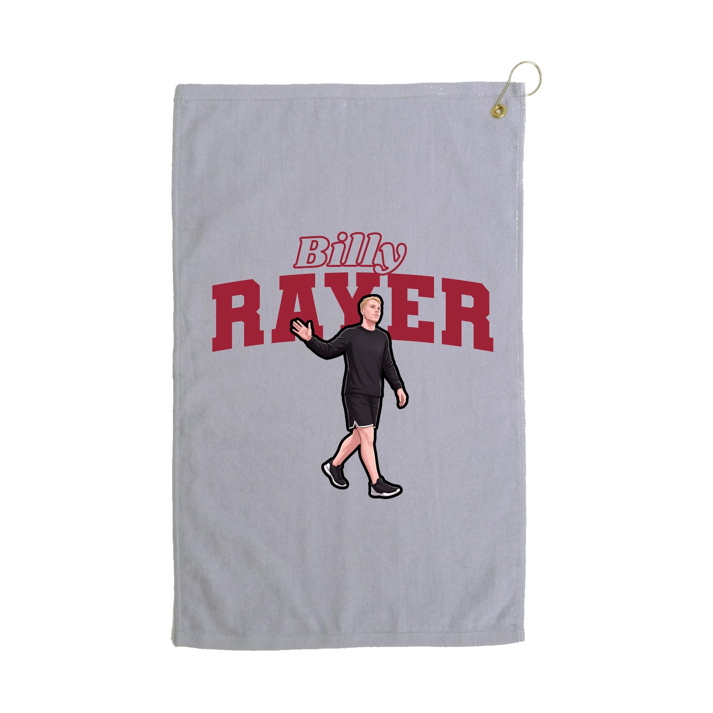 Golf Towel — Name Arch in Grey