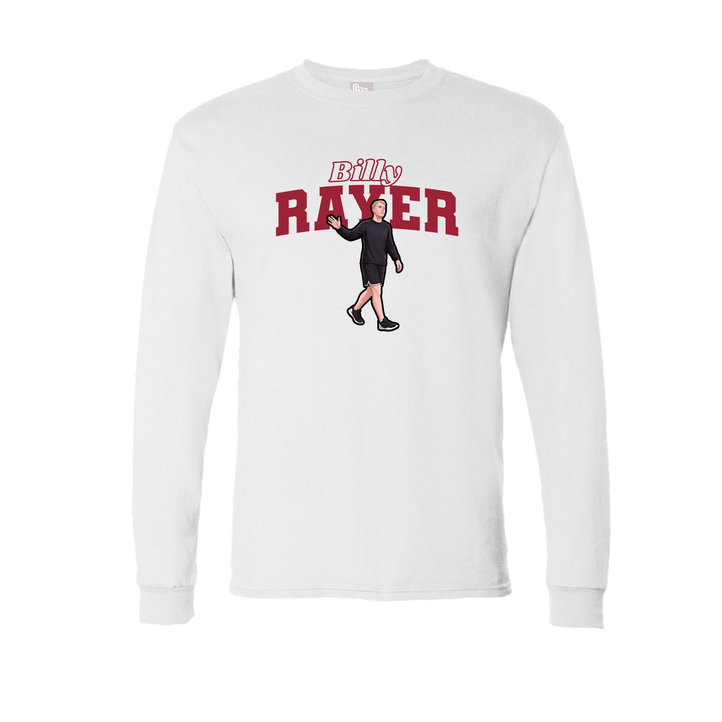 Long Sleeve Tee — Name Arch in White