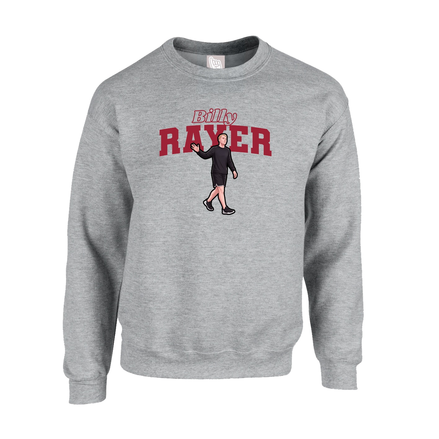 Fleece Crew — Name Arch in Grey
