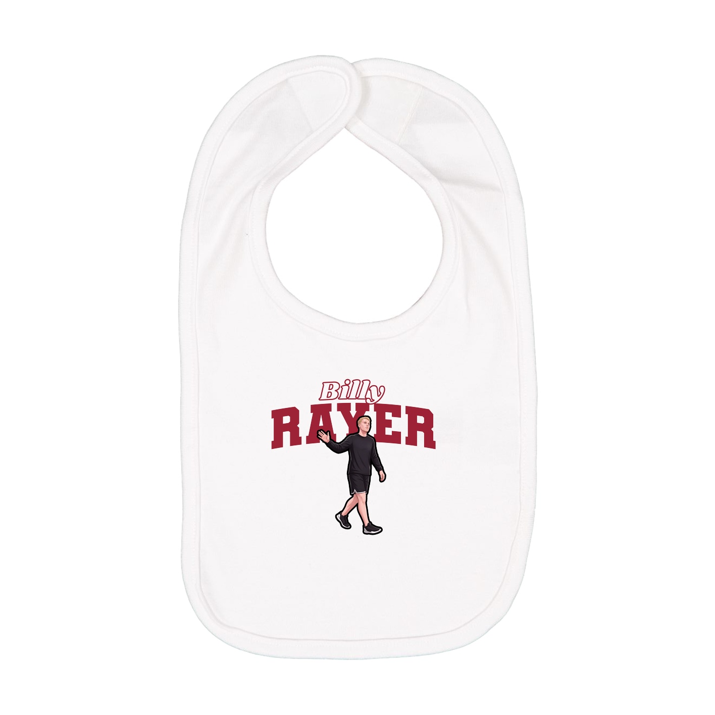 Infant Bib — Name Arch in White