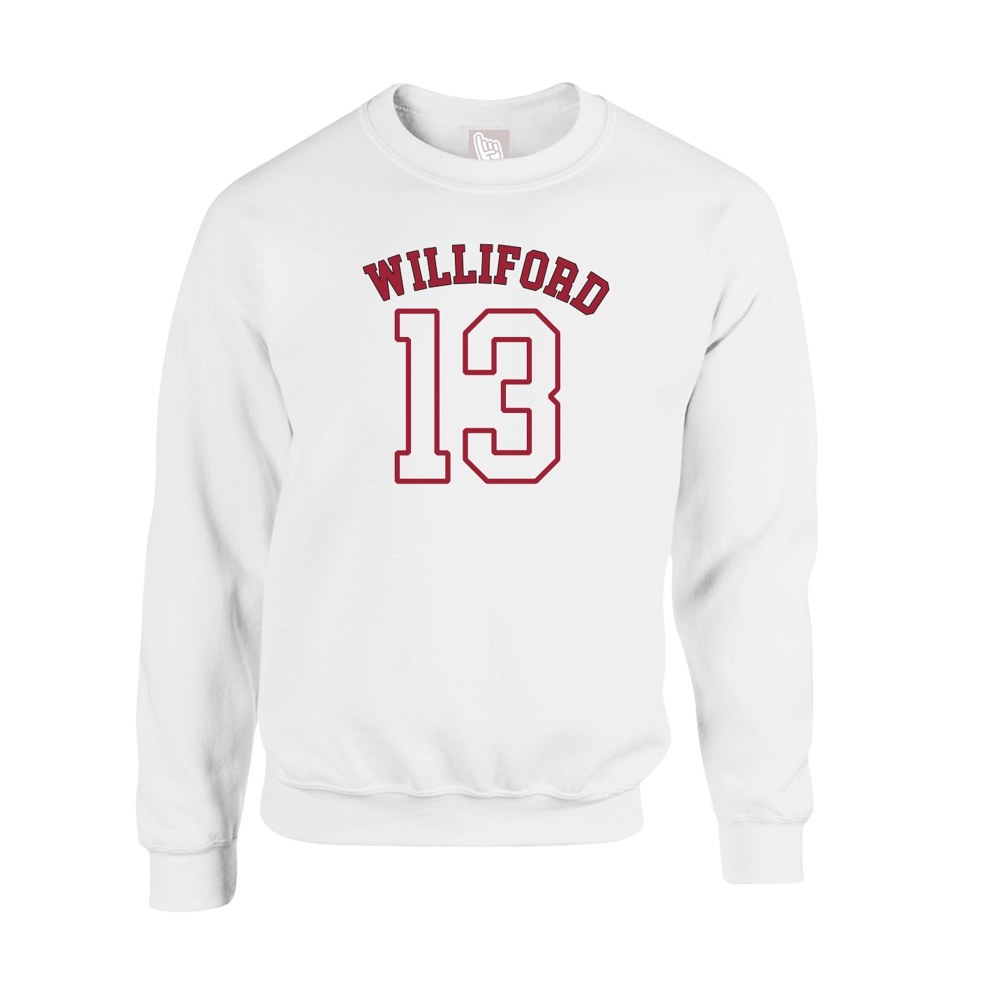 Fleece Crew — Shirsey Arch in White