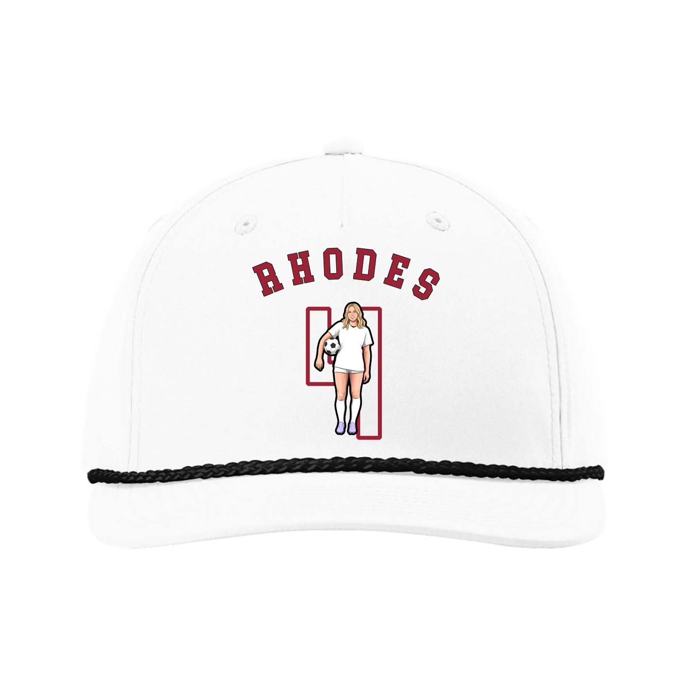 Five-Panel Classic Rope Cap — Shirsey Arch in White
