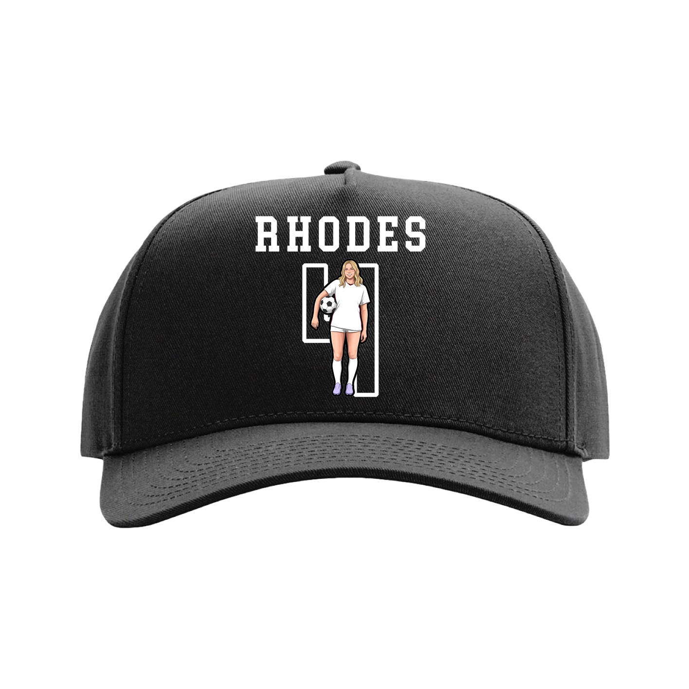 Full Fabric Five-Panel Champ Cap — Shirsey in Black