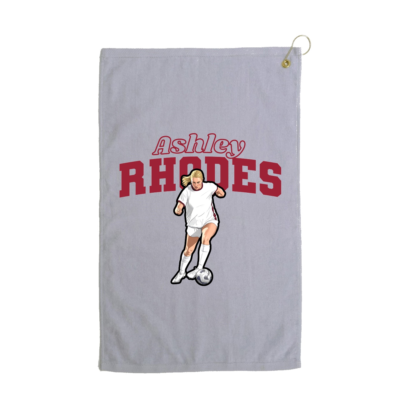 Golf Towel — Name Arch in Grey