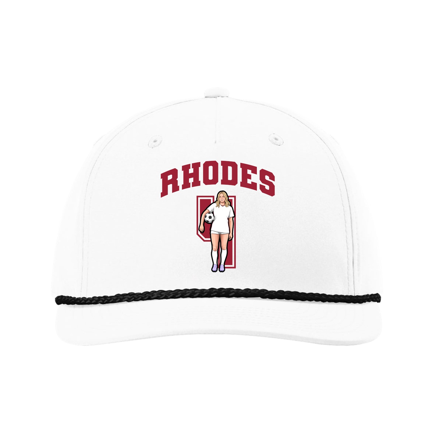 Five-Panel Classic Rope Cap — Number in White