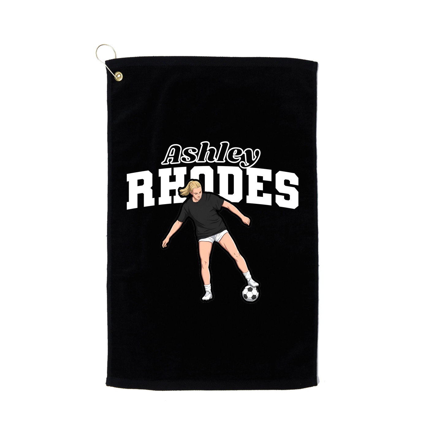 Golf Towel — Name Arch in Black