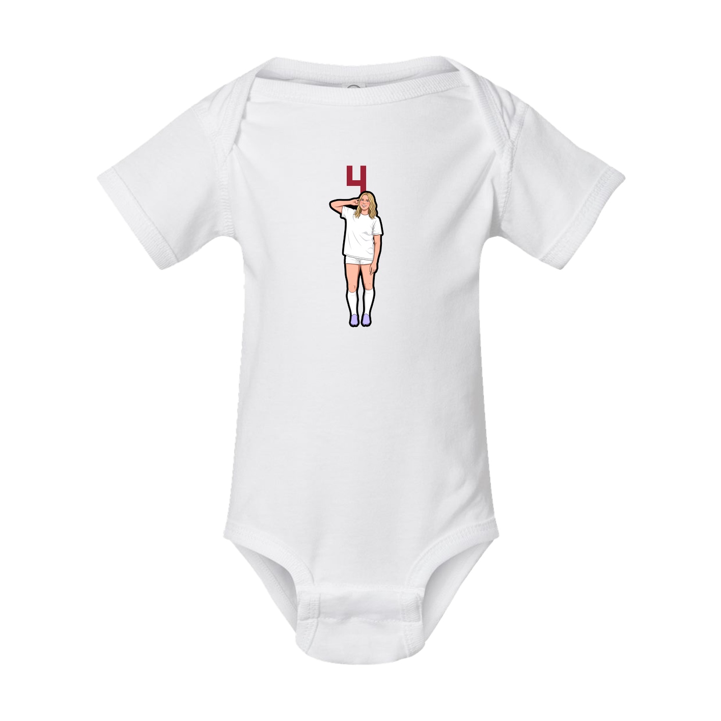Baby Onesie — Number Top in White