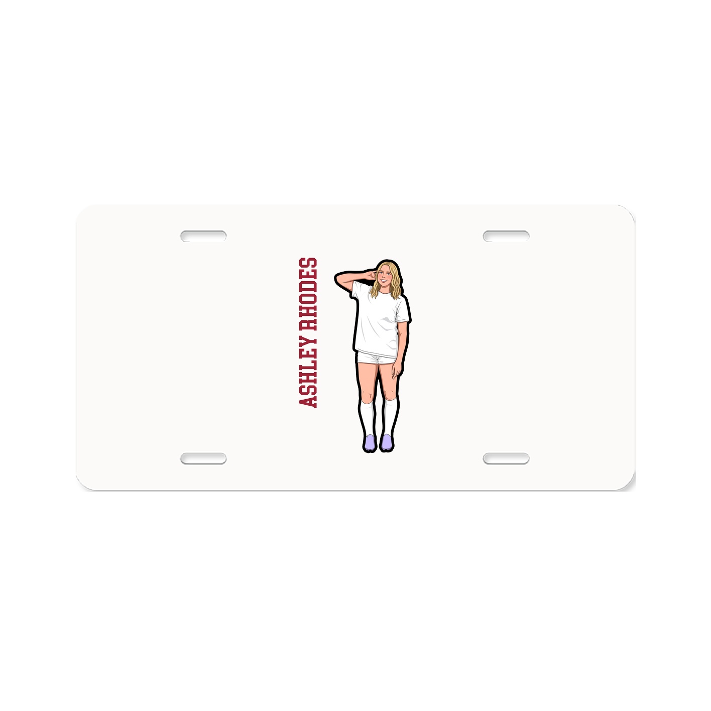 License Plate — Name Vertical in Classic