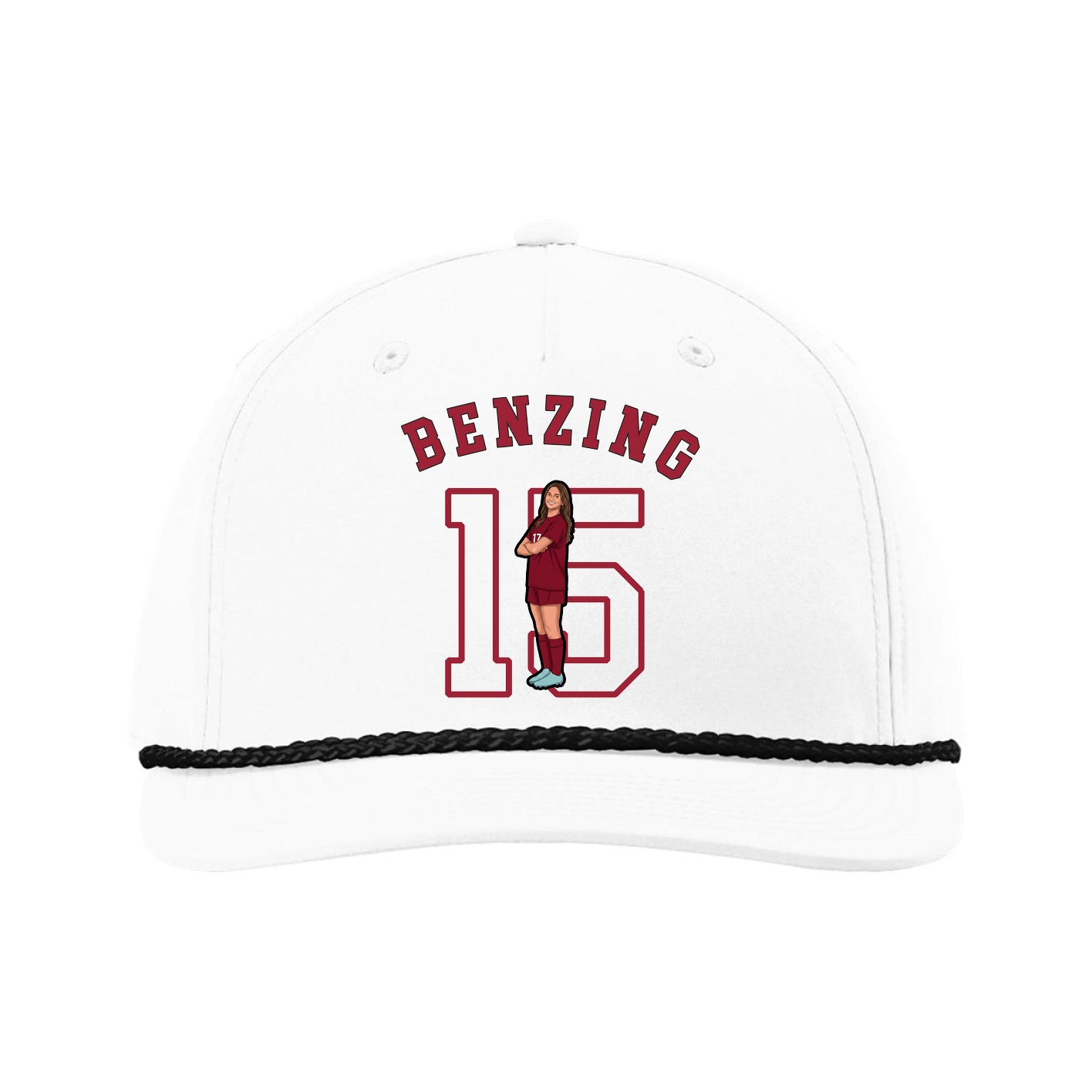 Five-Panel Classic Rope Cap — Shirsey Arch in White