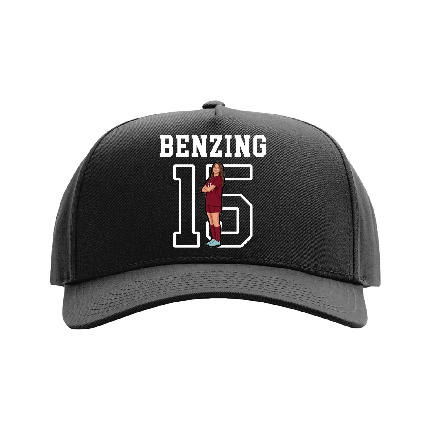 Full Fabric Five-Panel Champ Cap — Shirsey in Black