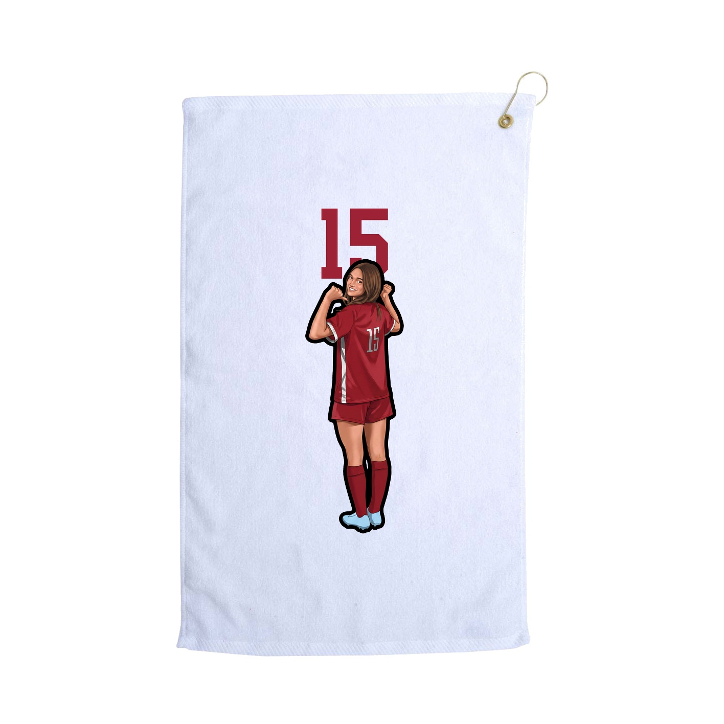 Golf Towel — Number Top in White