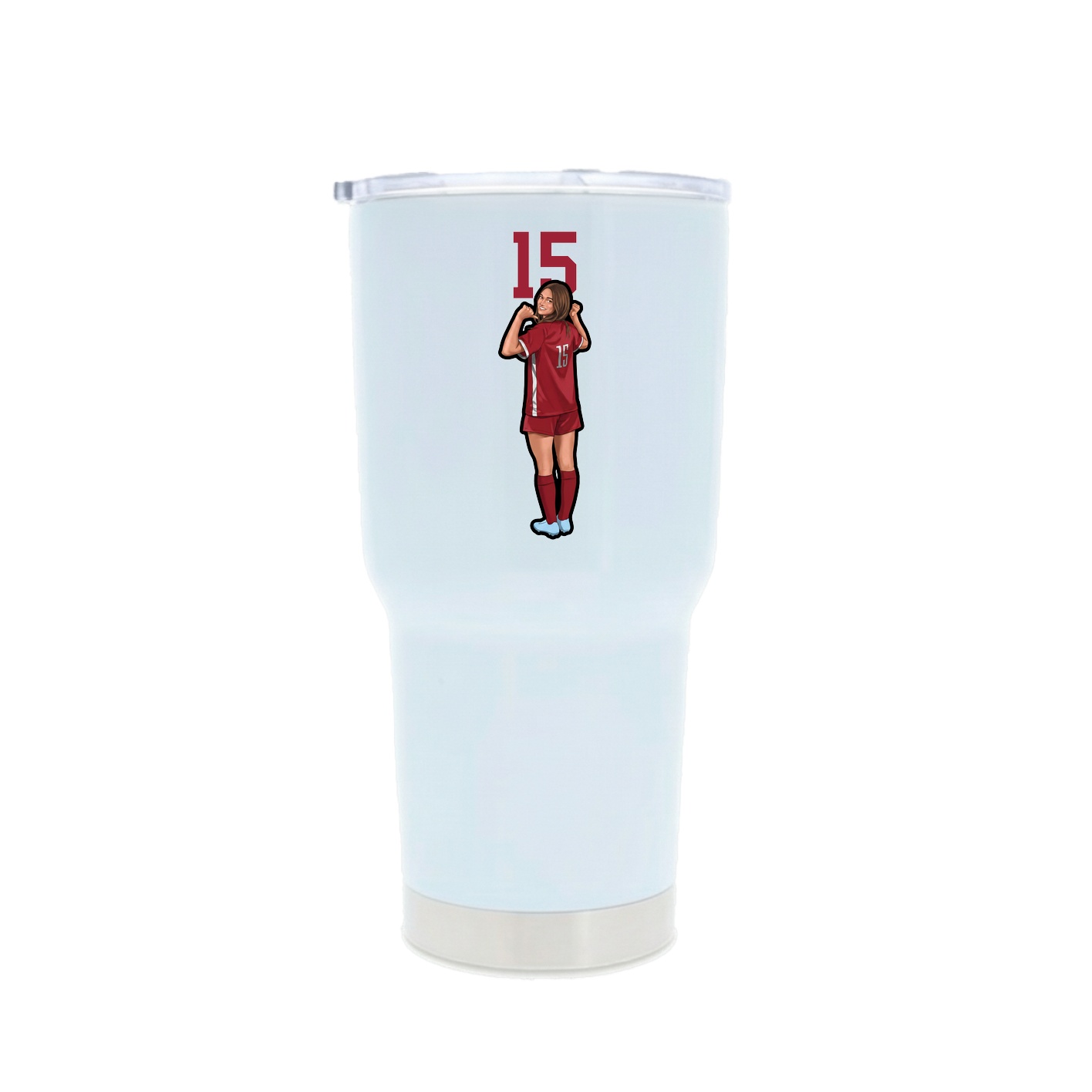 30oz Stainless Steel Tumbler — Number Top in White