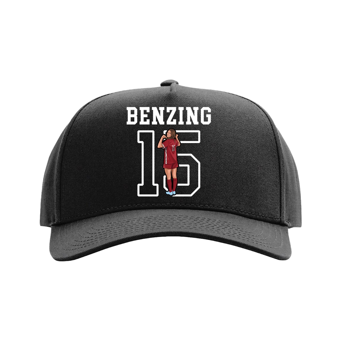 Full Fabric Five-Panel Champ Cap — Shirsey in Black