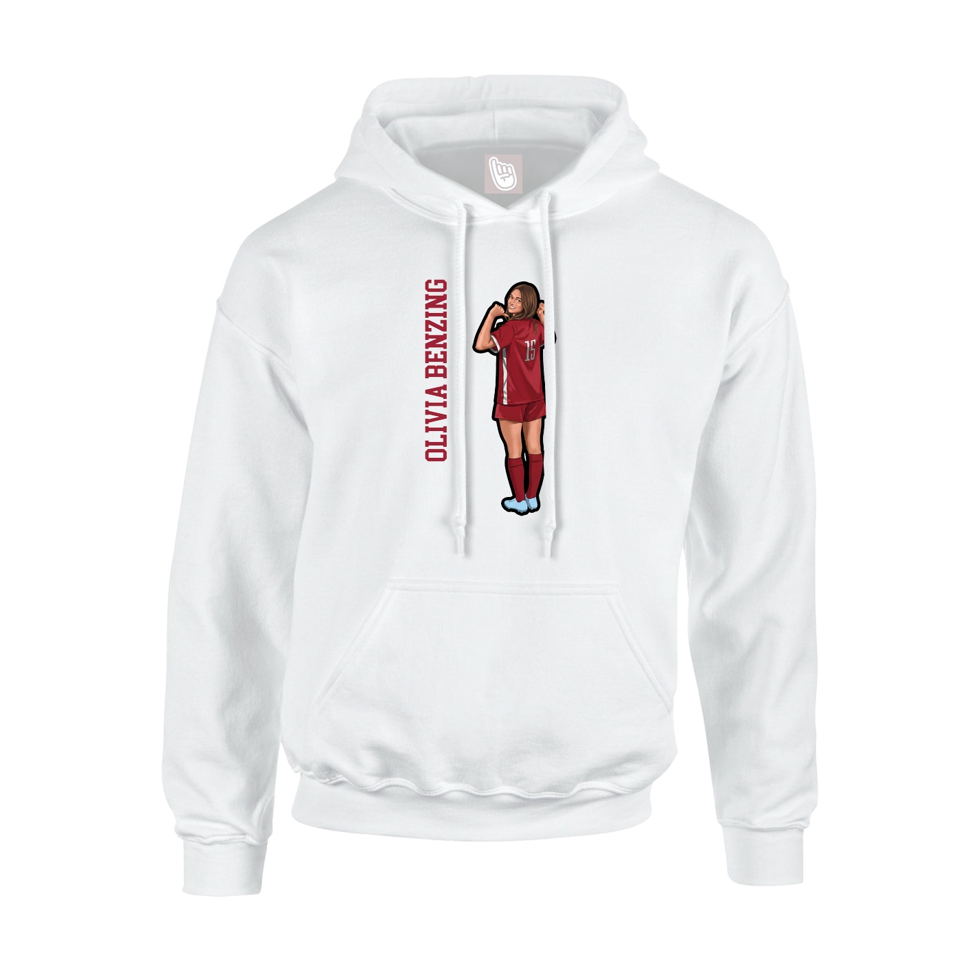 Hoodie — Name Vertical in White