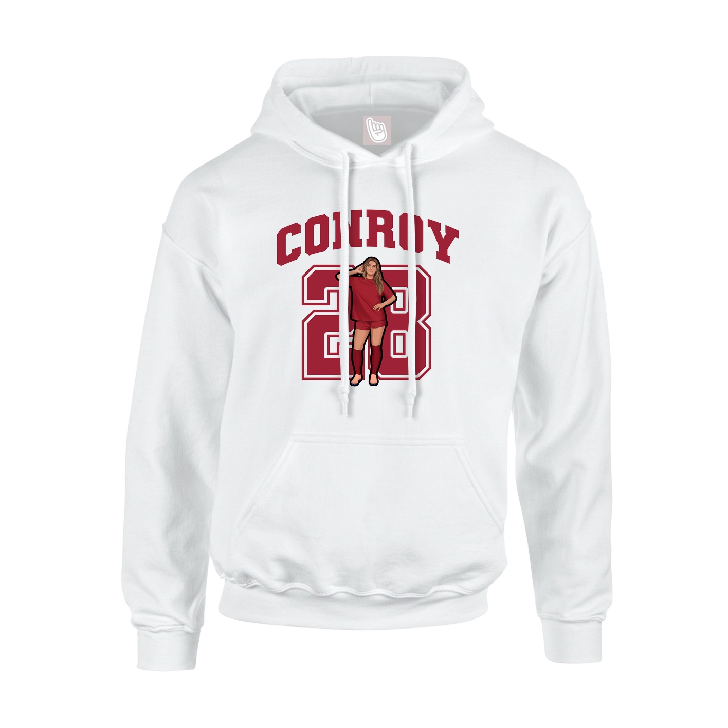Youth Hoodie — Number in White