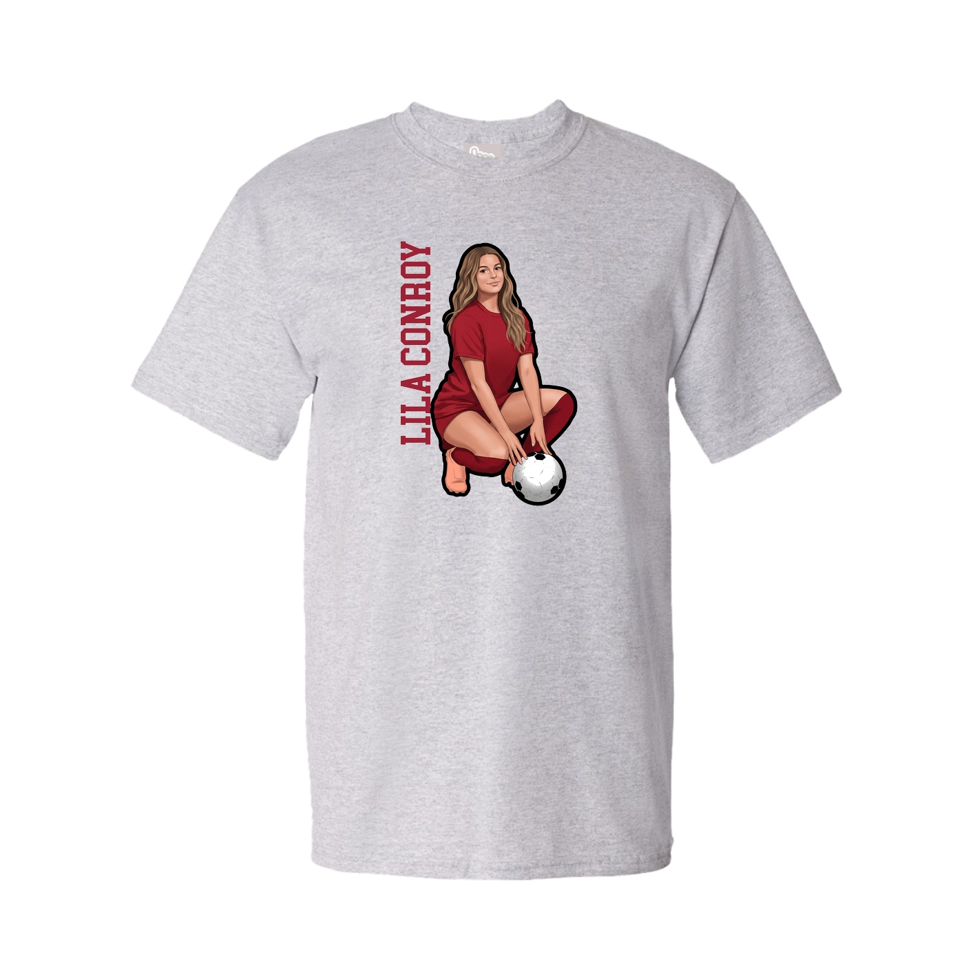 Youth Tee — Name Vertical in Grey