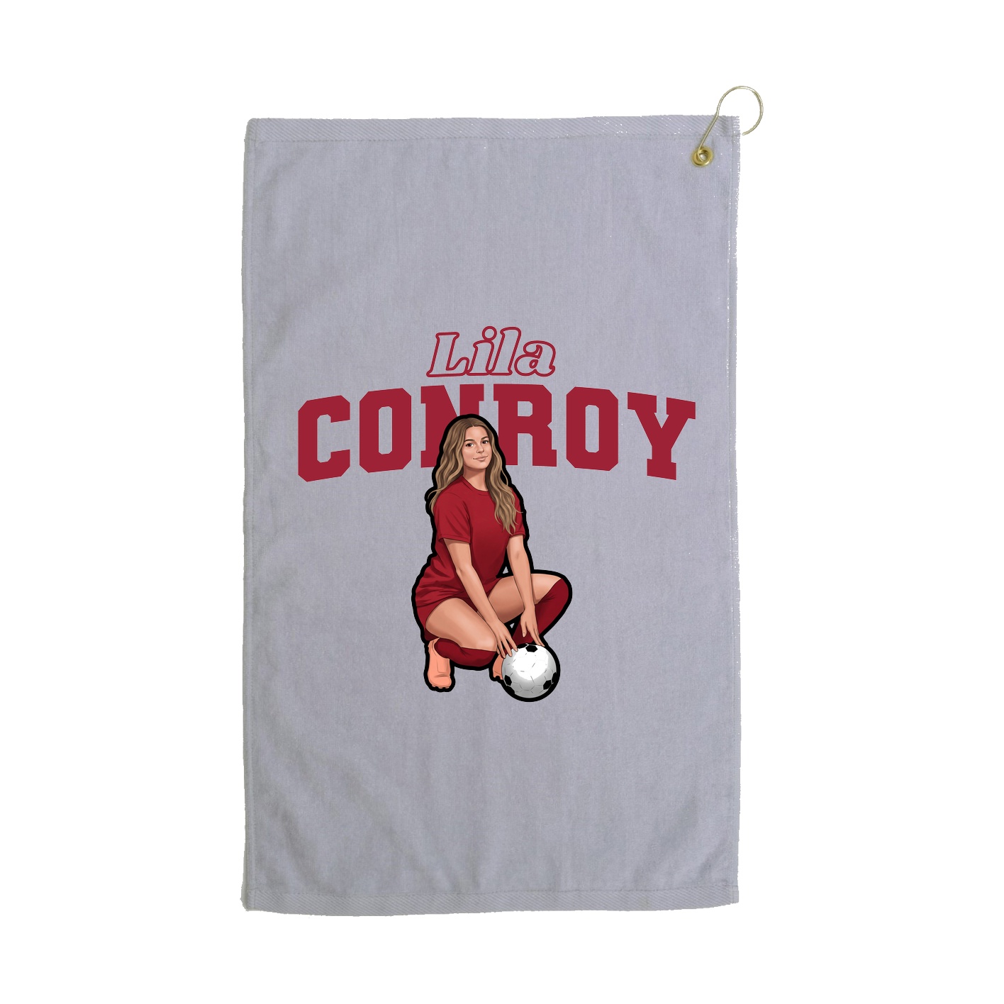 Golf Towel — Name Arch in Grey