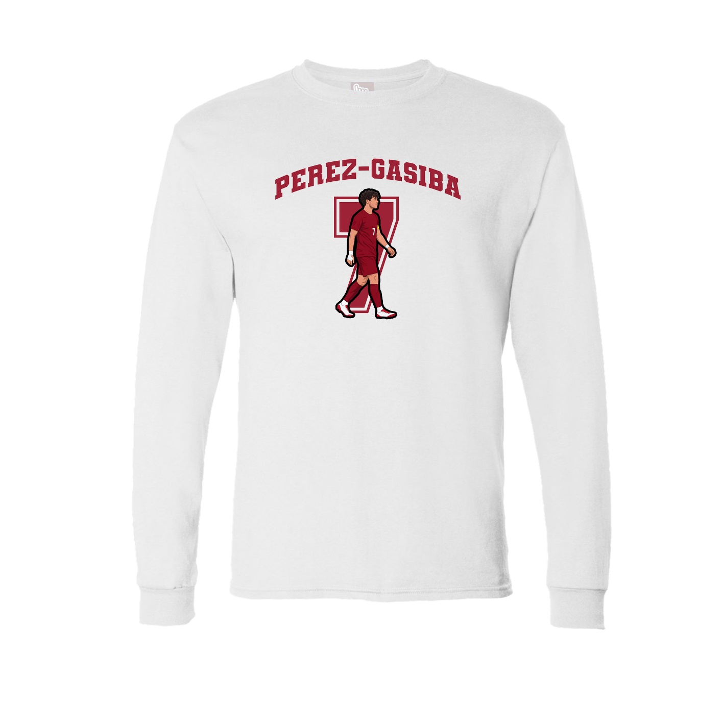 Long Sleeve Tee — Number in White