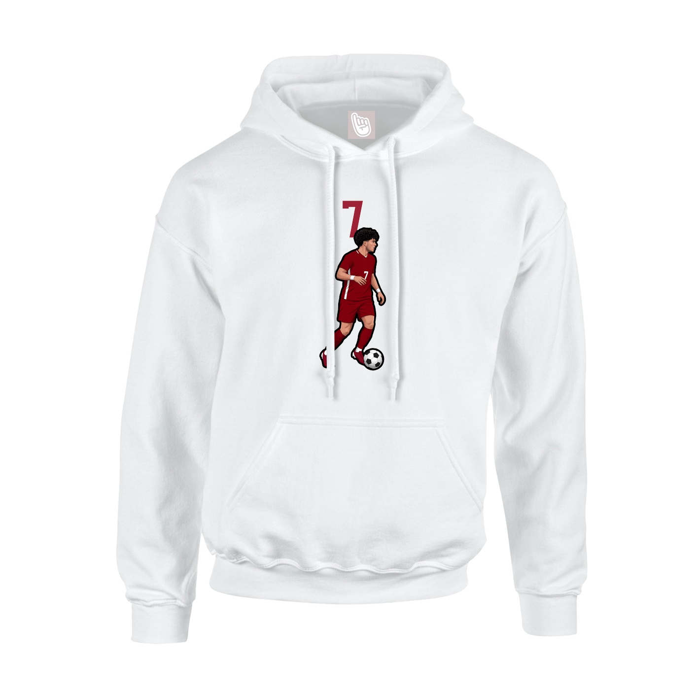 Youth Hoodie — Number Top in White