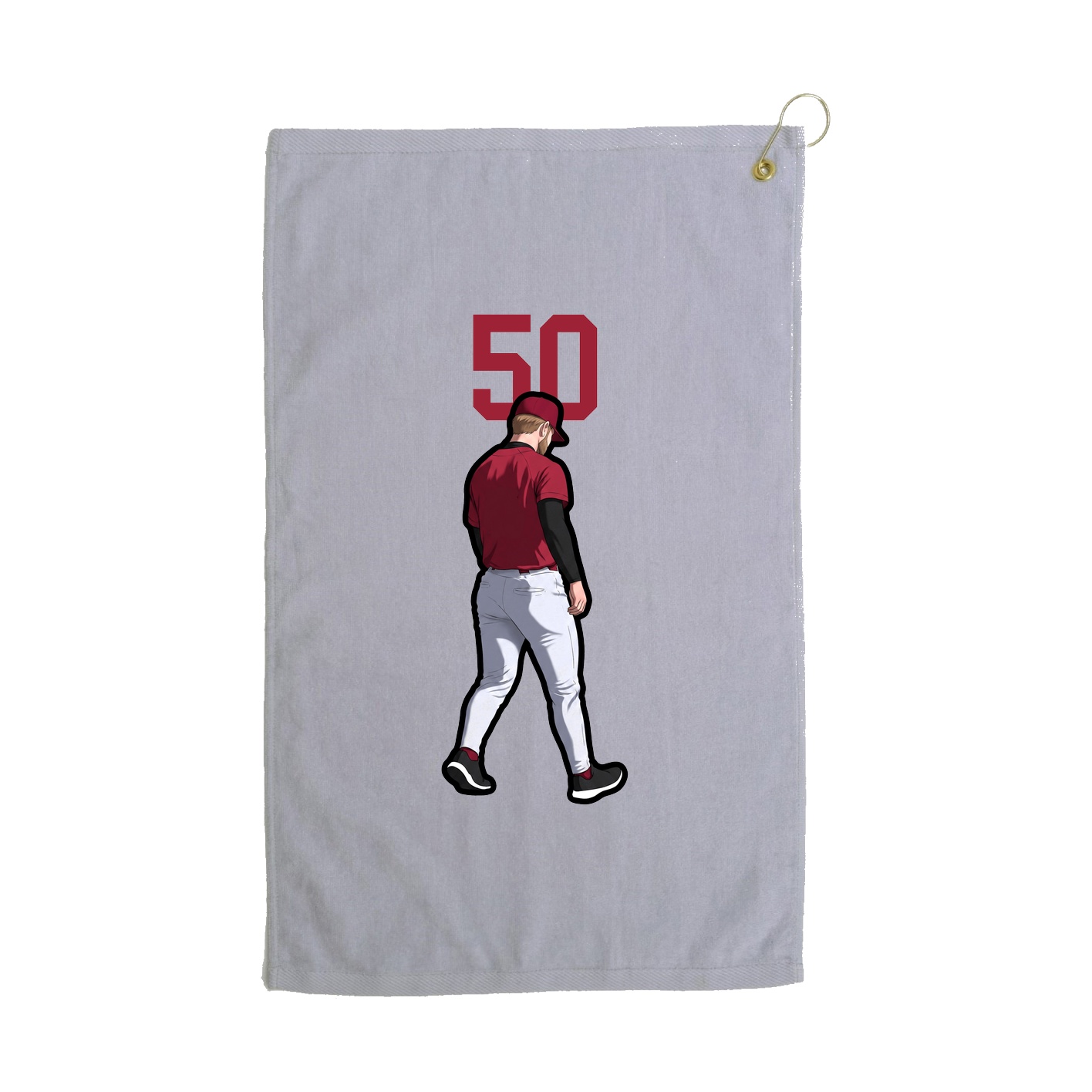 Golf Towel — Number Top in Grey