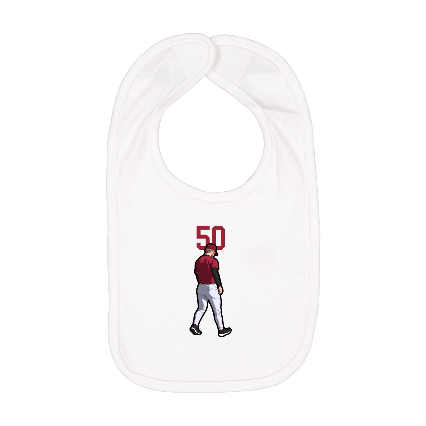 Infant Bib — Number Top in White
