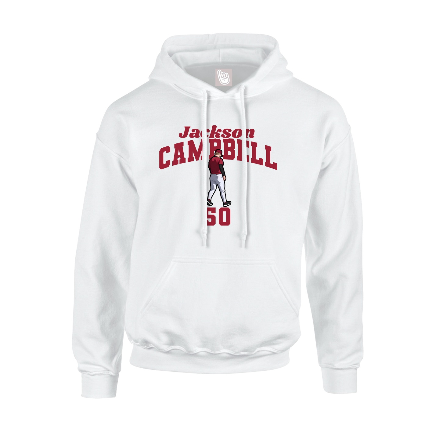 Youth Hoodie — Signature Arch in White